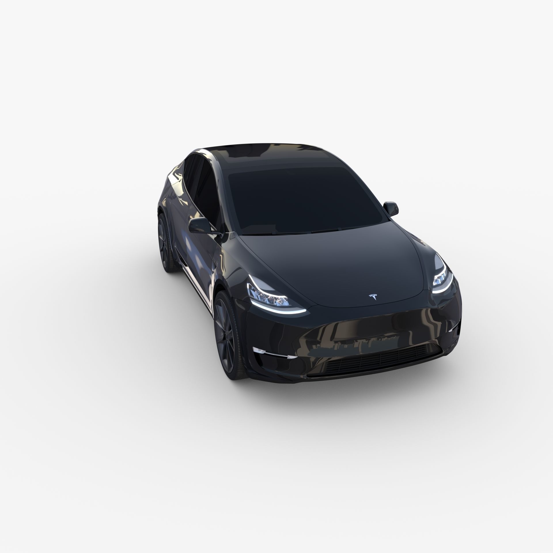 Tesla Model Y AWD Black with chassis 3D model_14