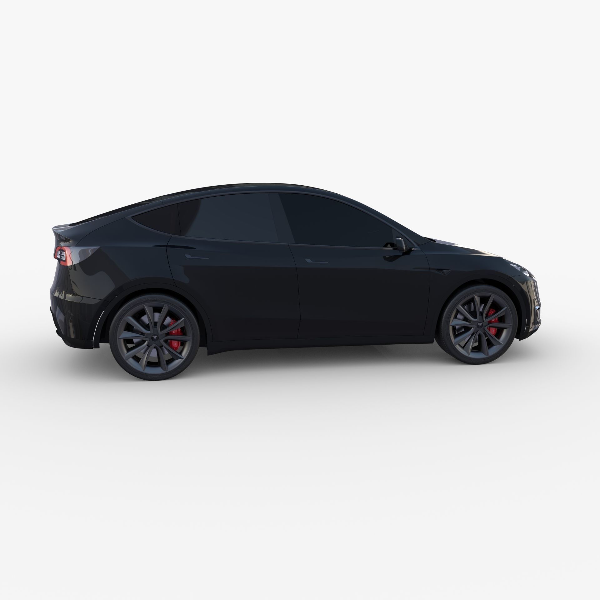 Tesla Model Y AWD Black with chassis 3D model_6