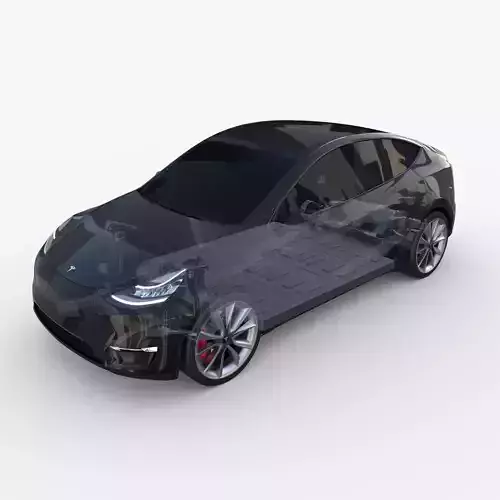 Tesla Model Y AWD Black with chassis