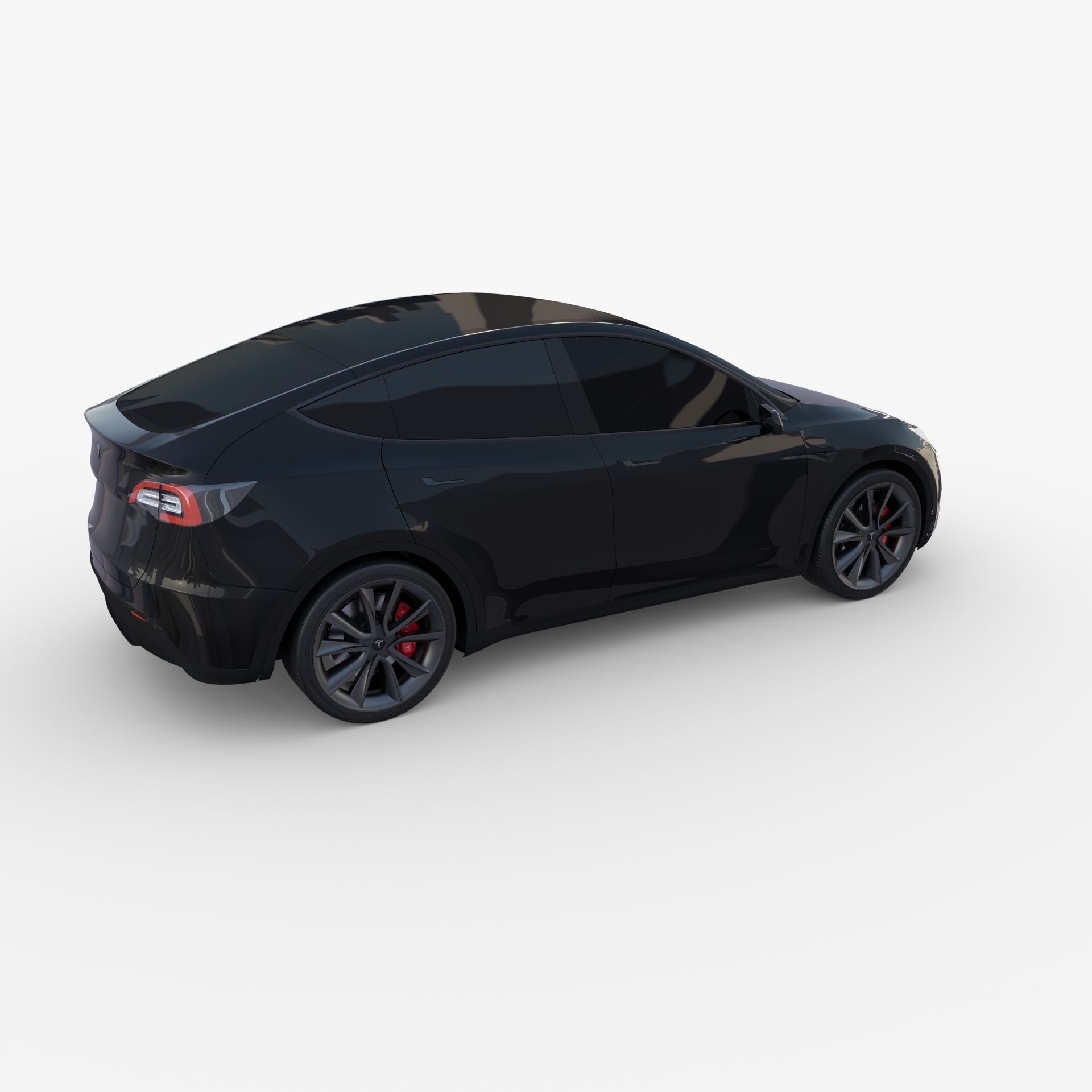 Tesla Model Y AWD Black with chassis 3D model_12