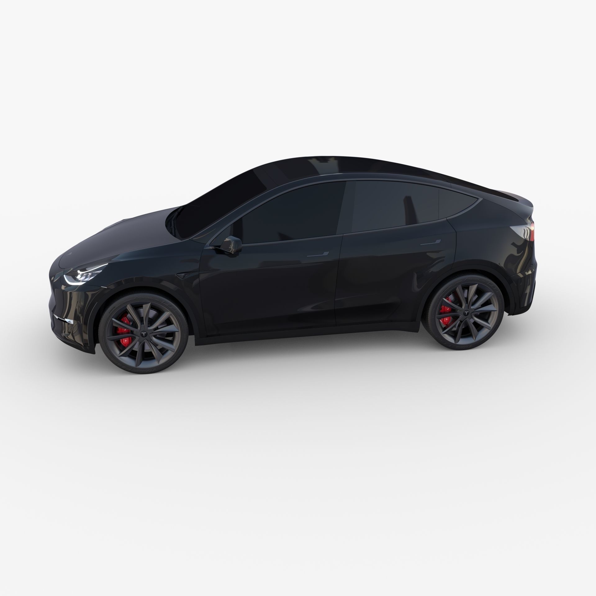Tesla Model Y AWD Black with chassis 3D model_9