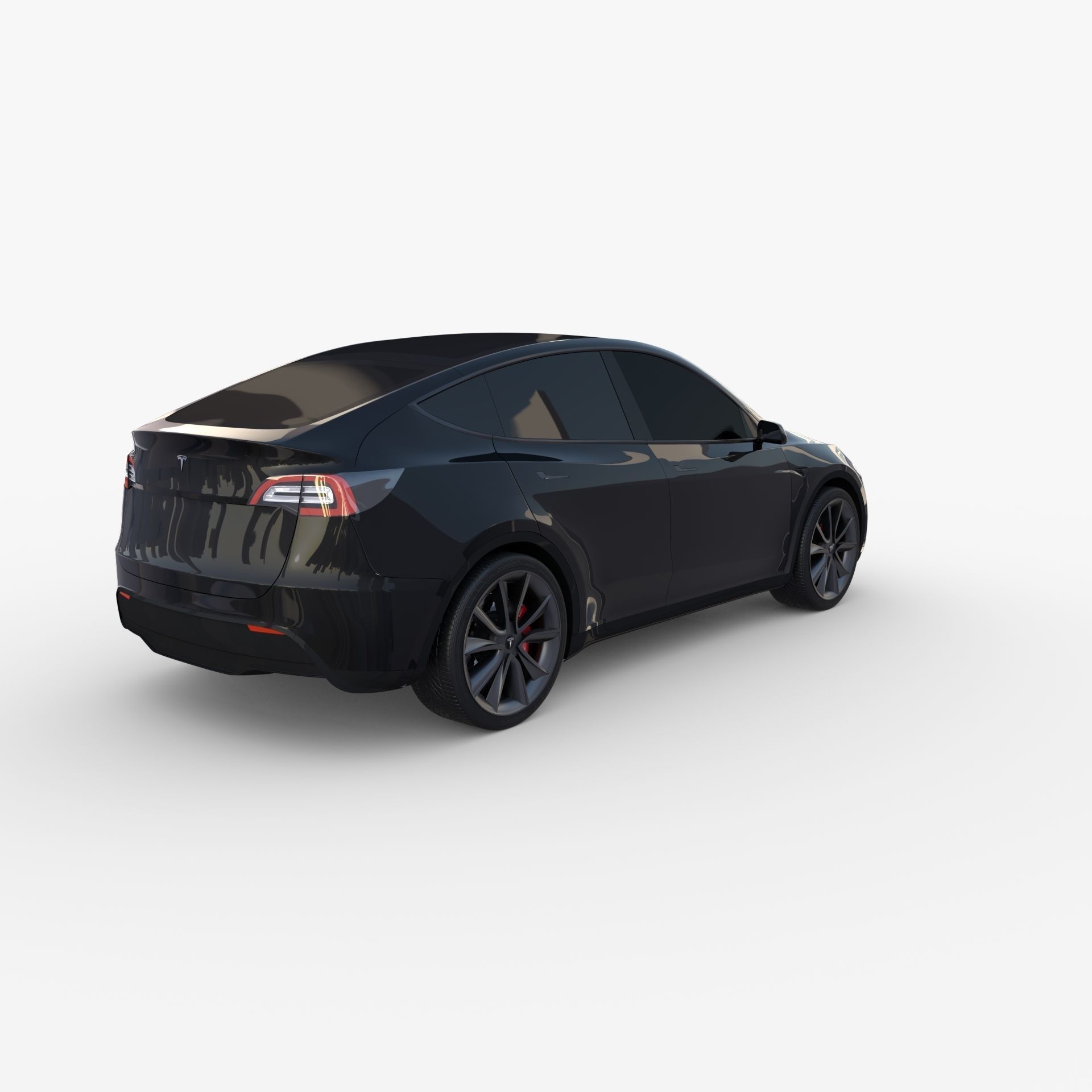 Tesla Model Y AWD Black with chassis 3D model_5