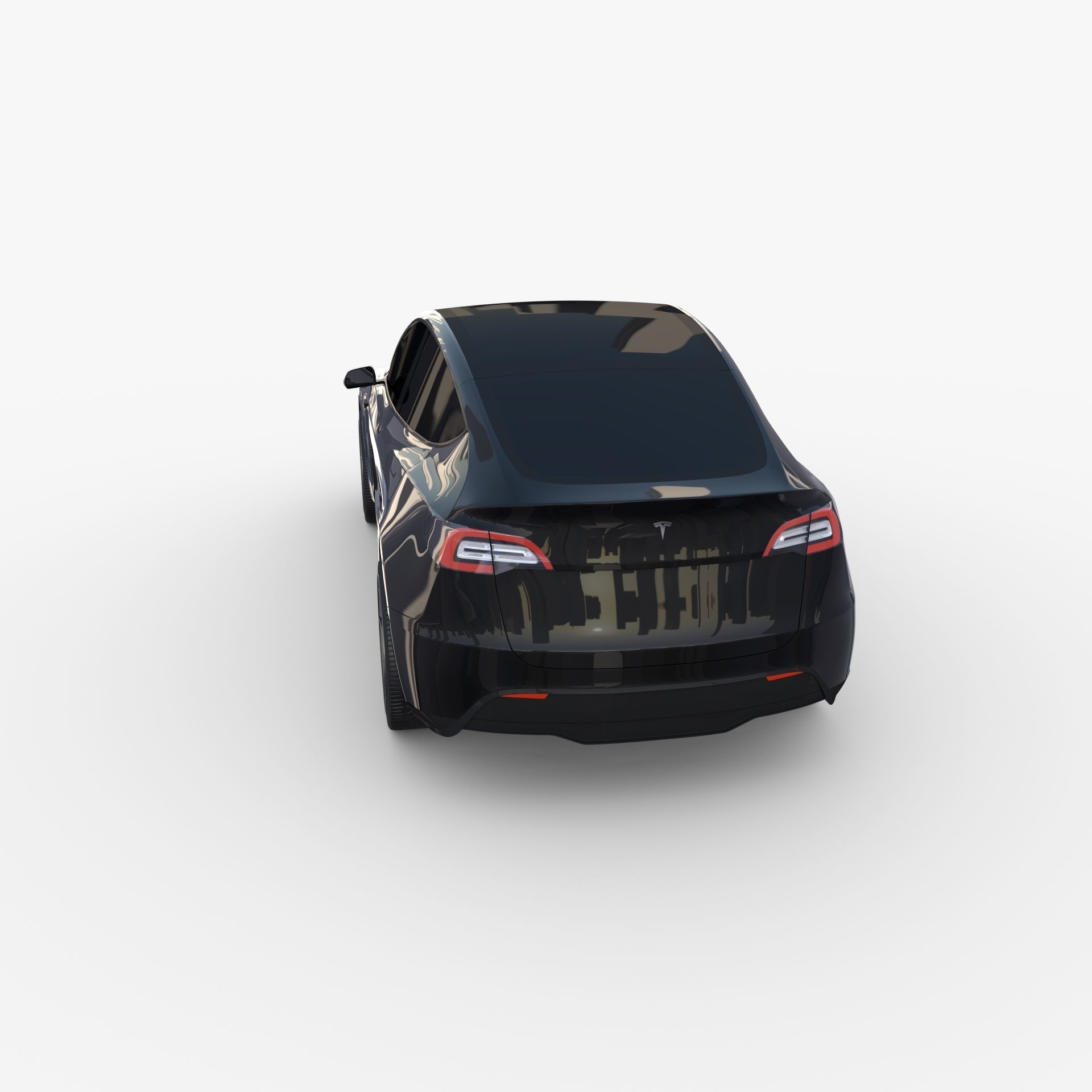 Tesla Model Y AWD Black with chassis 3D model_11