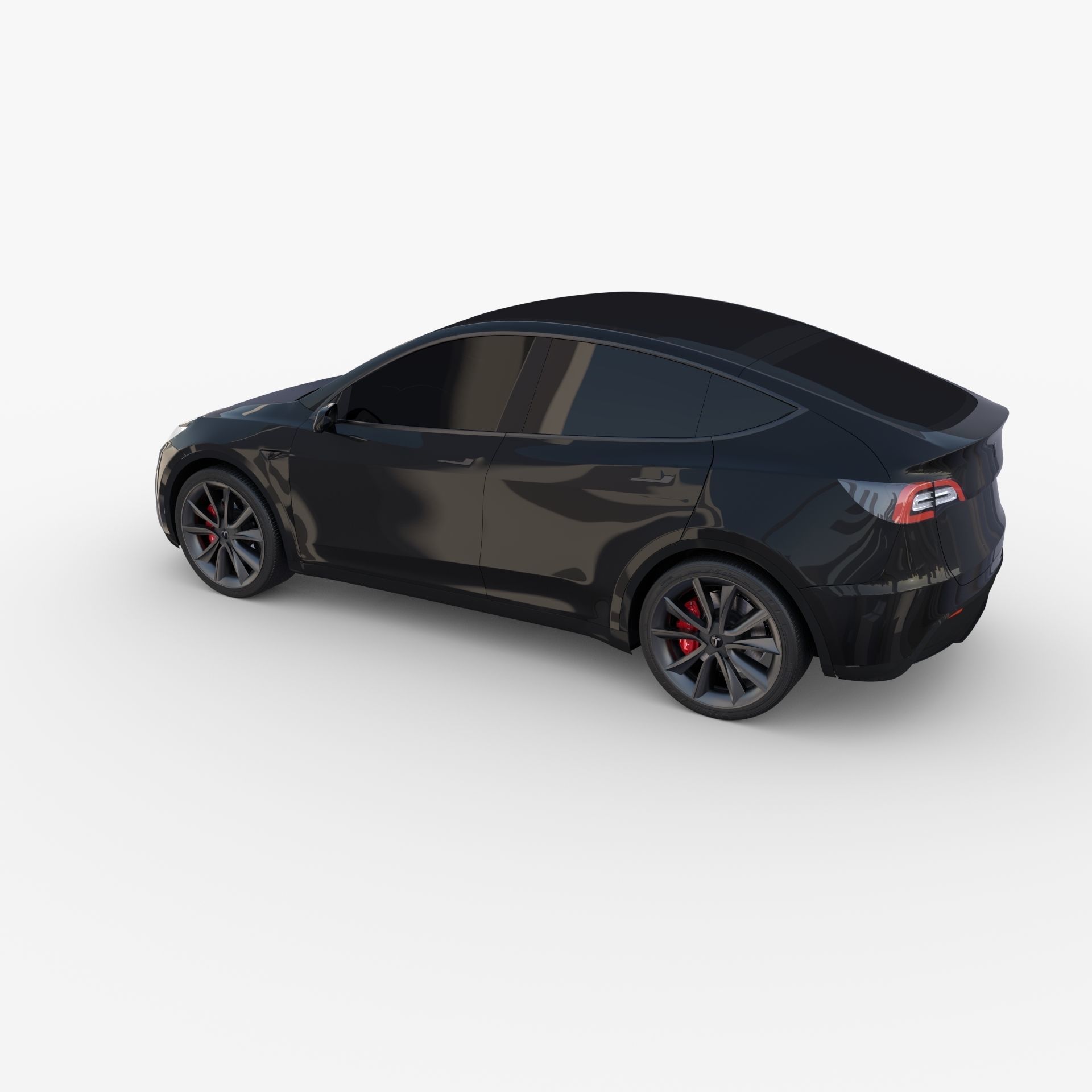 Tesla Model Y AWD Black with chassis 3D model_10