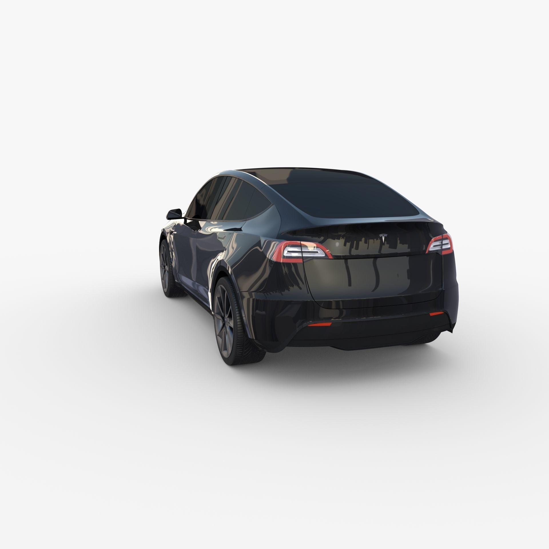 Tesla Model Y AWD Black with chassis 3D model_4