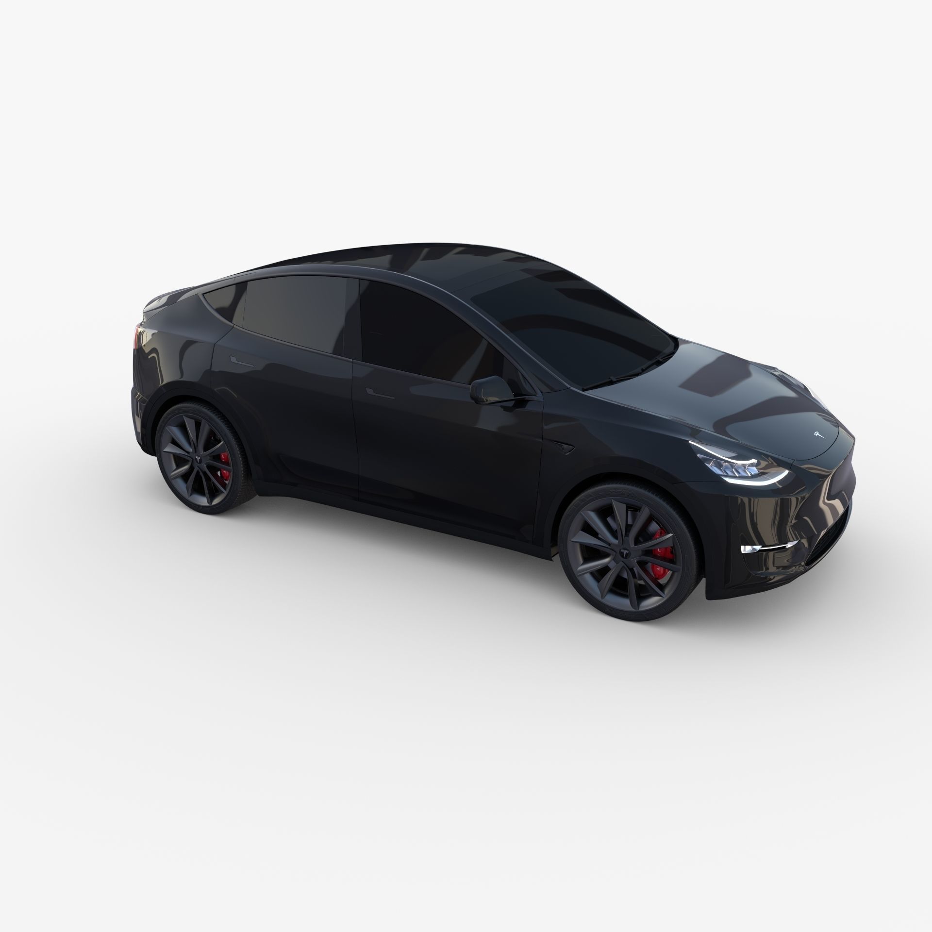 Tesla Model Y AWD Black with chassis 3D model_13