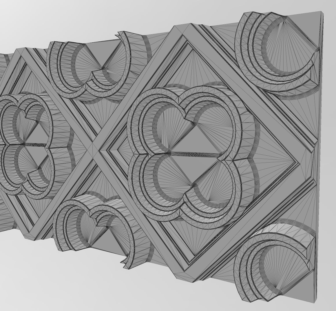 Clover molding and panel  3D print model_12