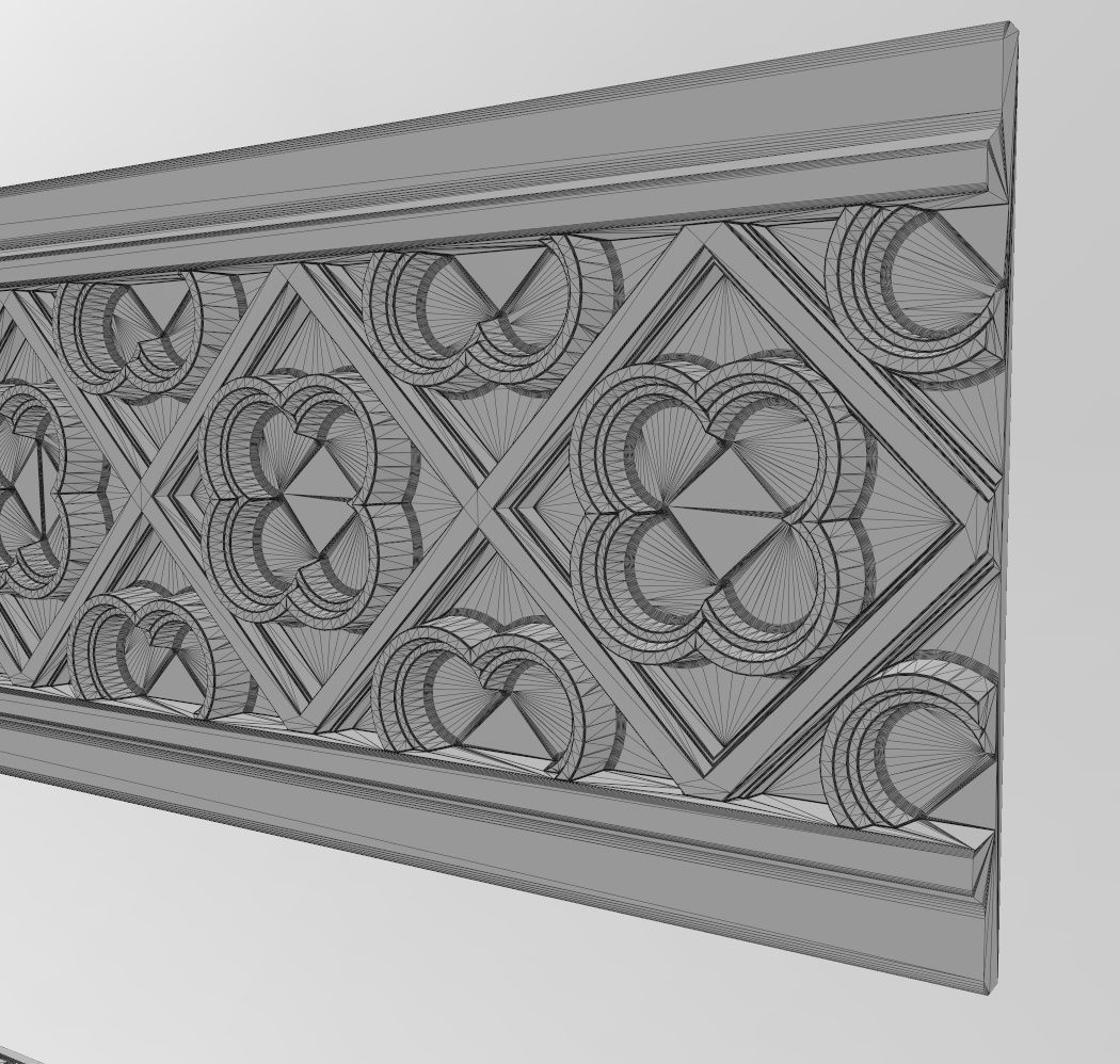 Clover molding and panel  3D print model_11