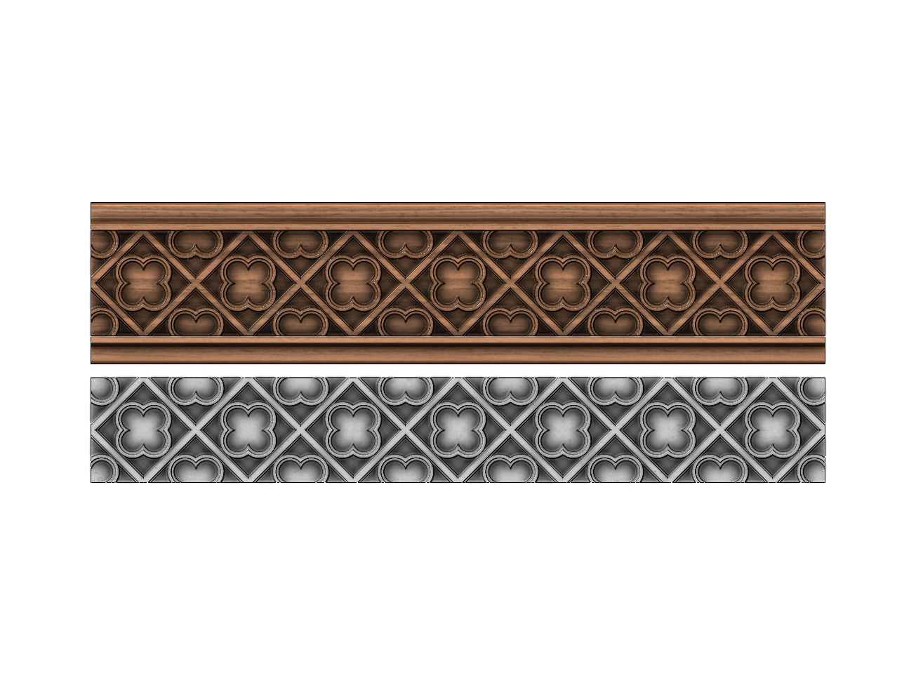 Clover molding and panel  3D print model_2