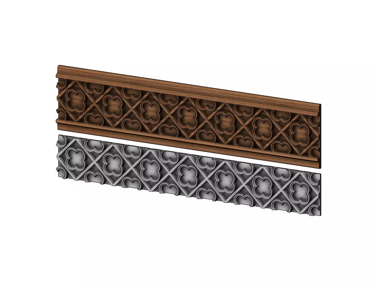 Clover molding and panel  3D print model_0