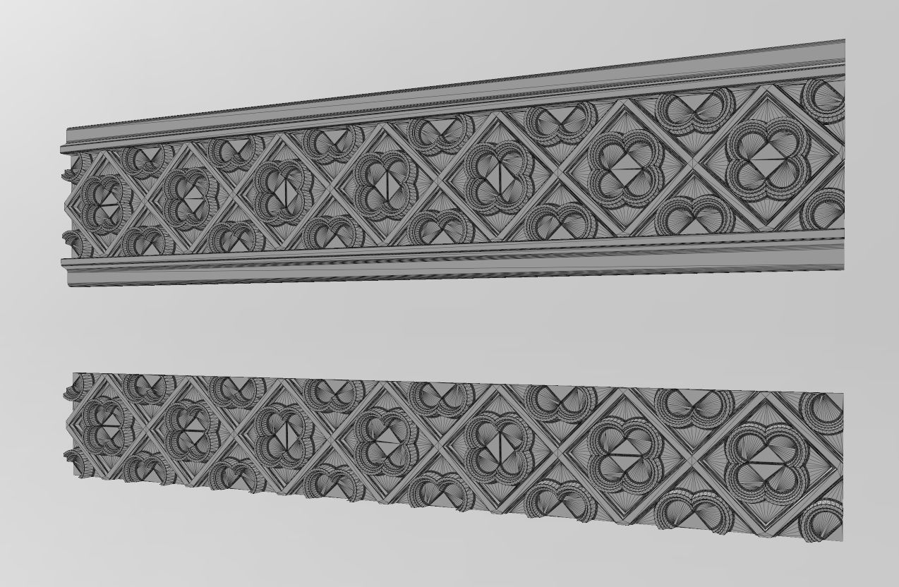 Clover molding and panel  3D print model_10