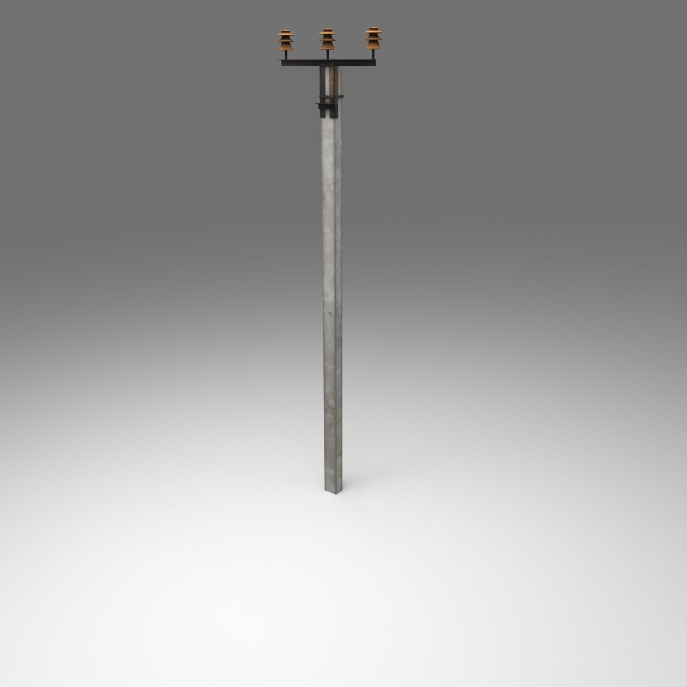 Set electric poles whole and broken Low-poly 3D model_29