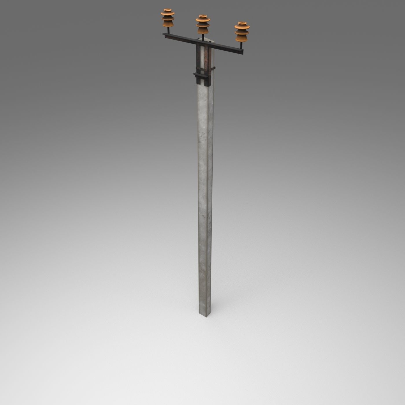 Set electric poles whole and broken Low-poly 3D model_24