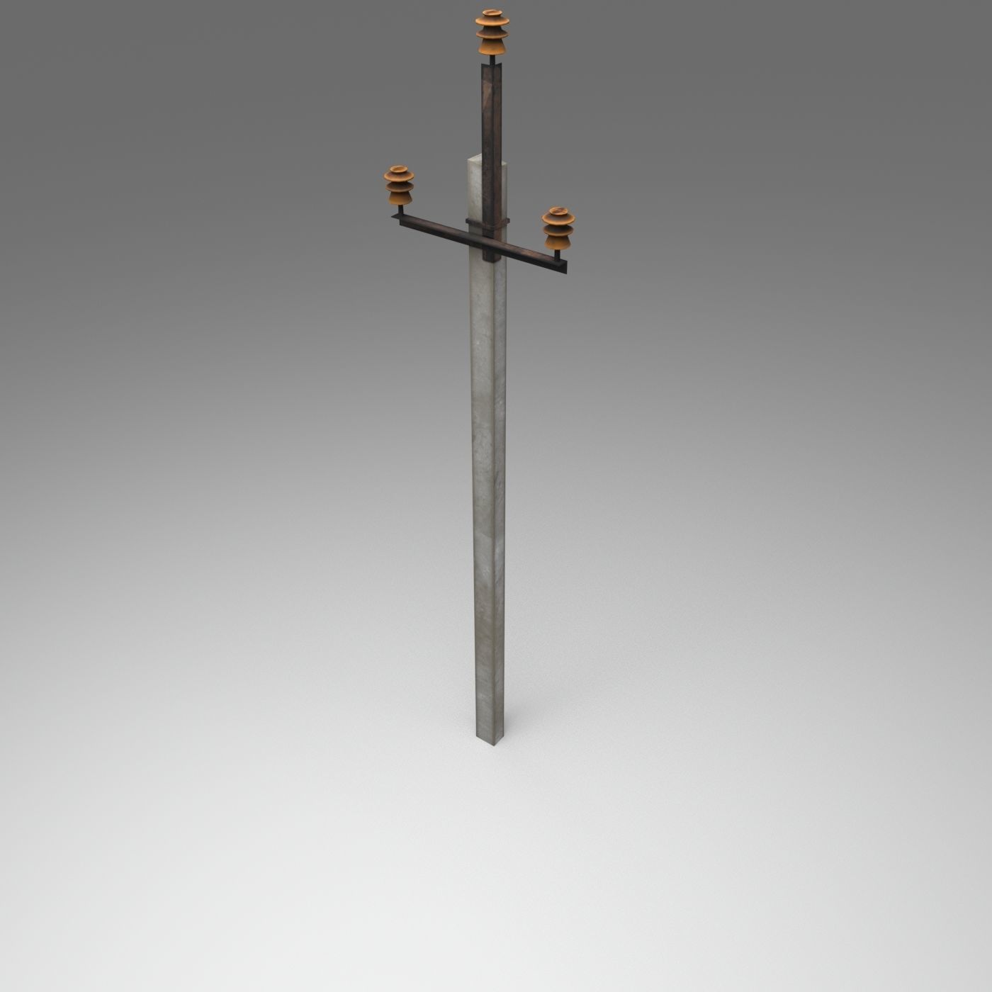 Set electric poles whole and broken Low-poly 3D model_23