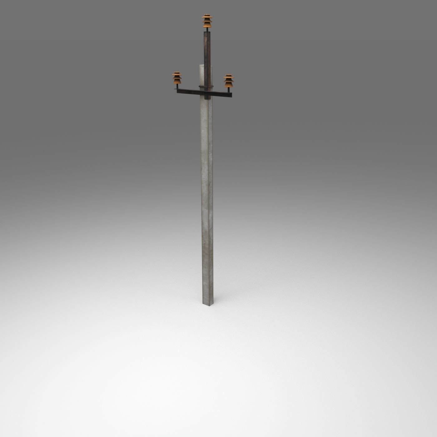 Set electric poles whole and broken Low-poly 3D model_28