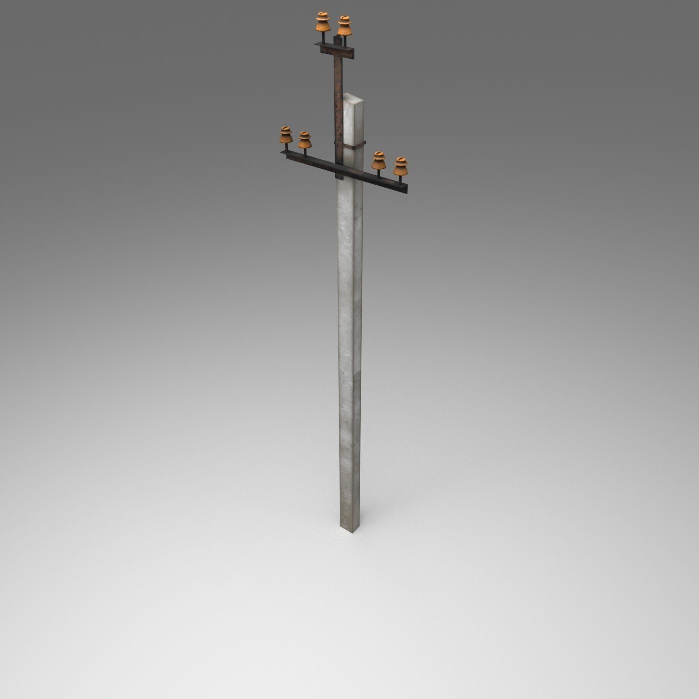 Set electric poles whole and broken Low-poly 3D model_25