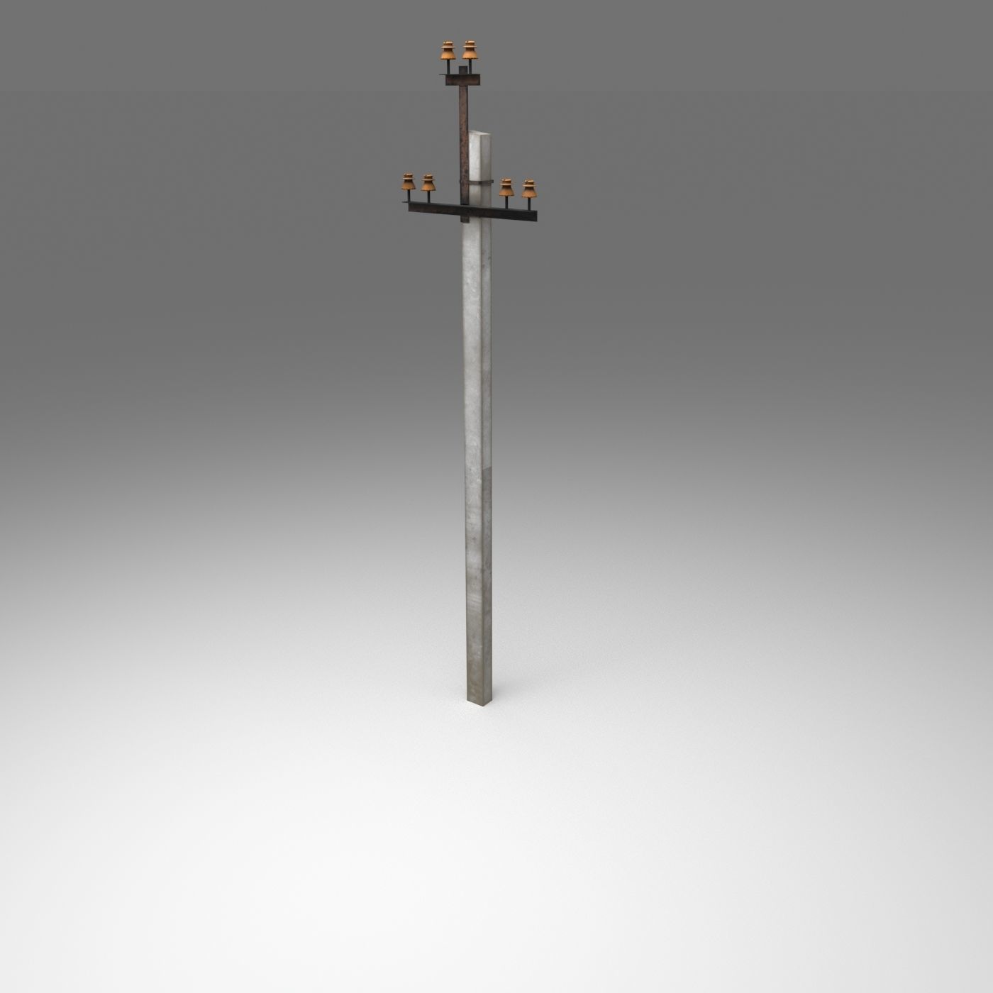 Set electric poles whole and broken Low-poly 3D model_27
