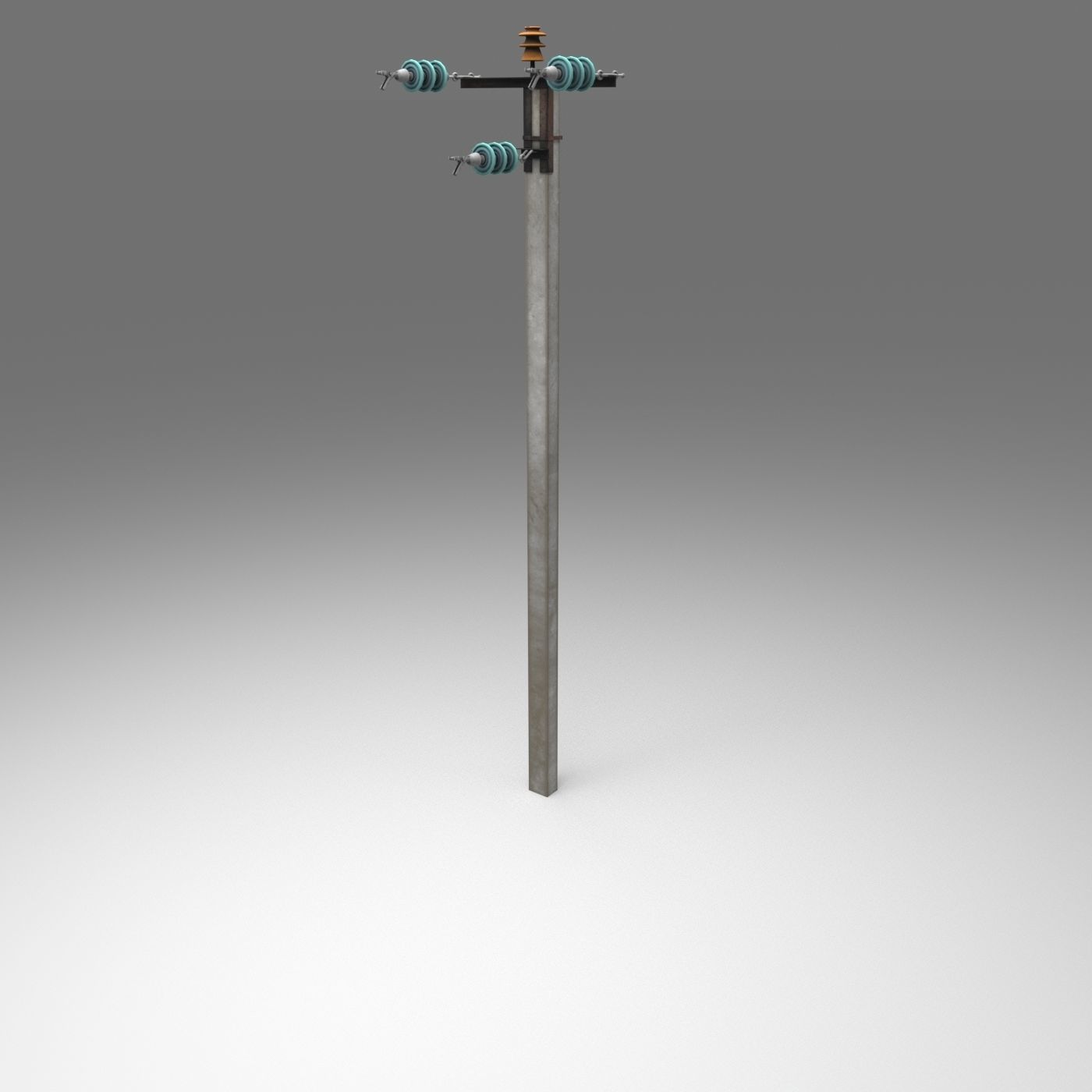 Set electric poles whole and broken Low-poly 3D model_30