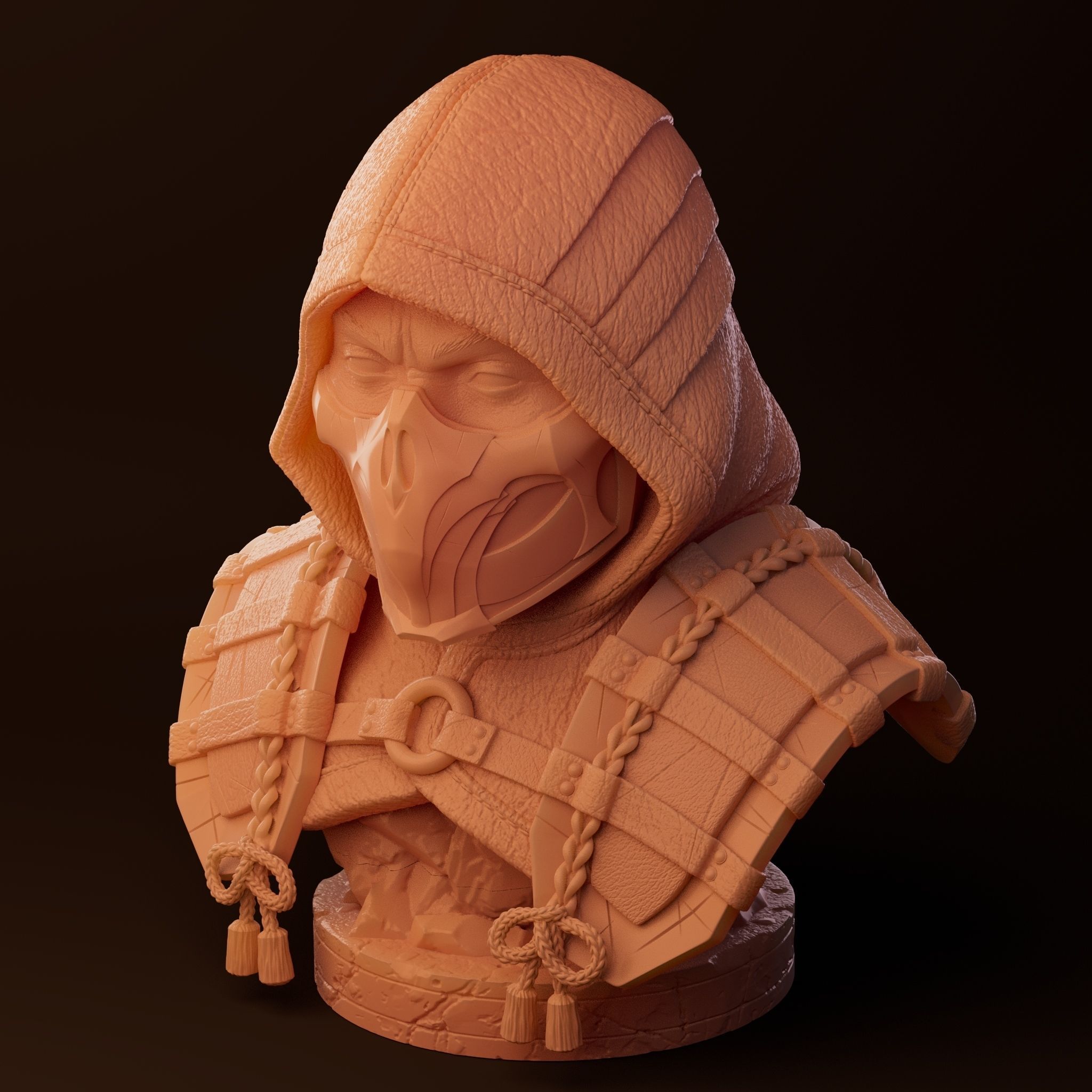 Stl Scorpion Bust Mortal Kombat 11 3D print model_1