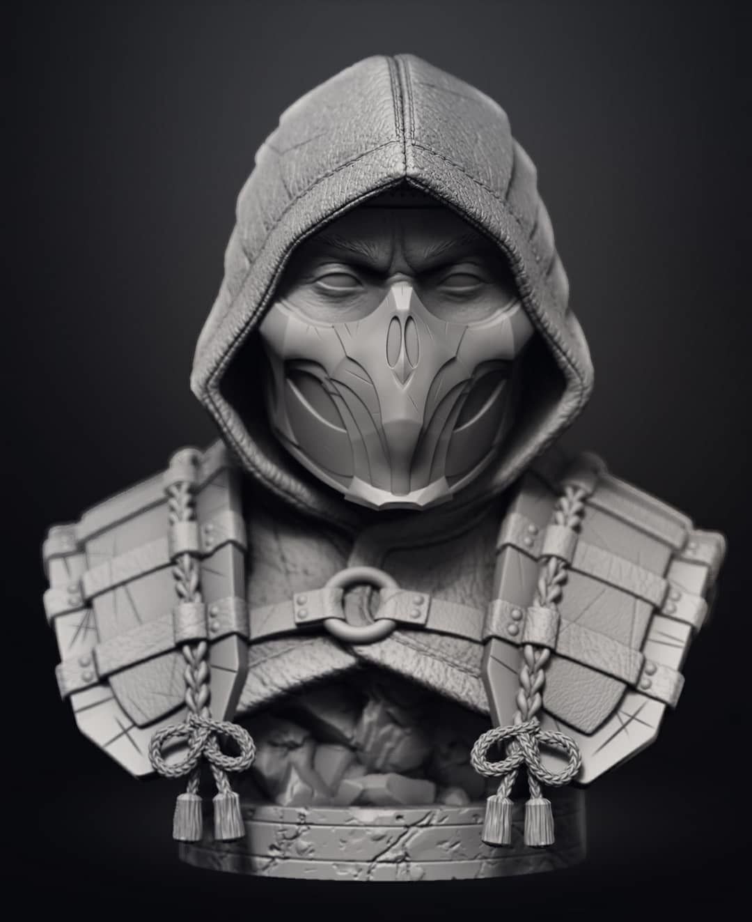 Stl Scorpion Bust Mortal Kombat 11 3D print model_4