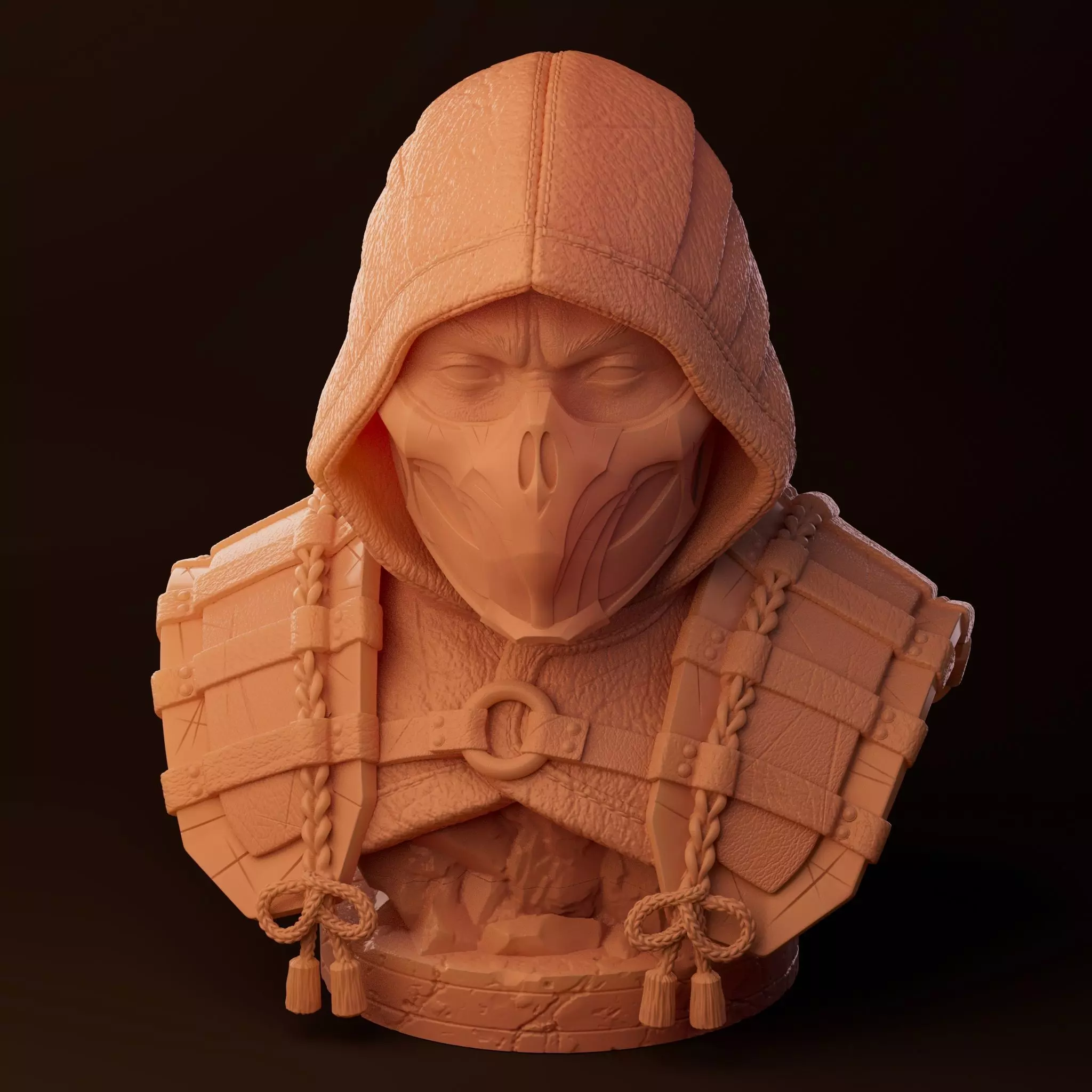Stl Scorpion Bust Mortal Kombat 11 3D print model_0