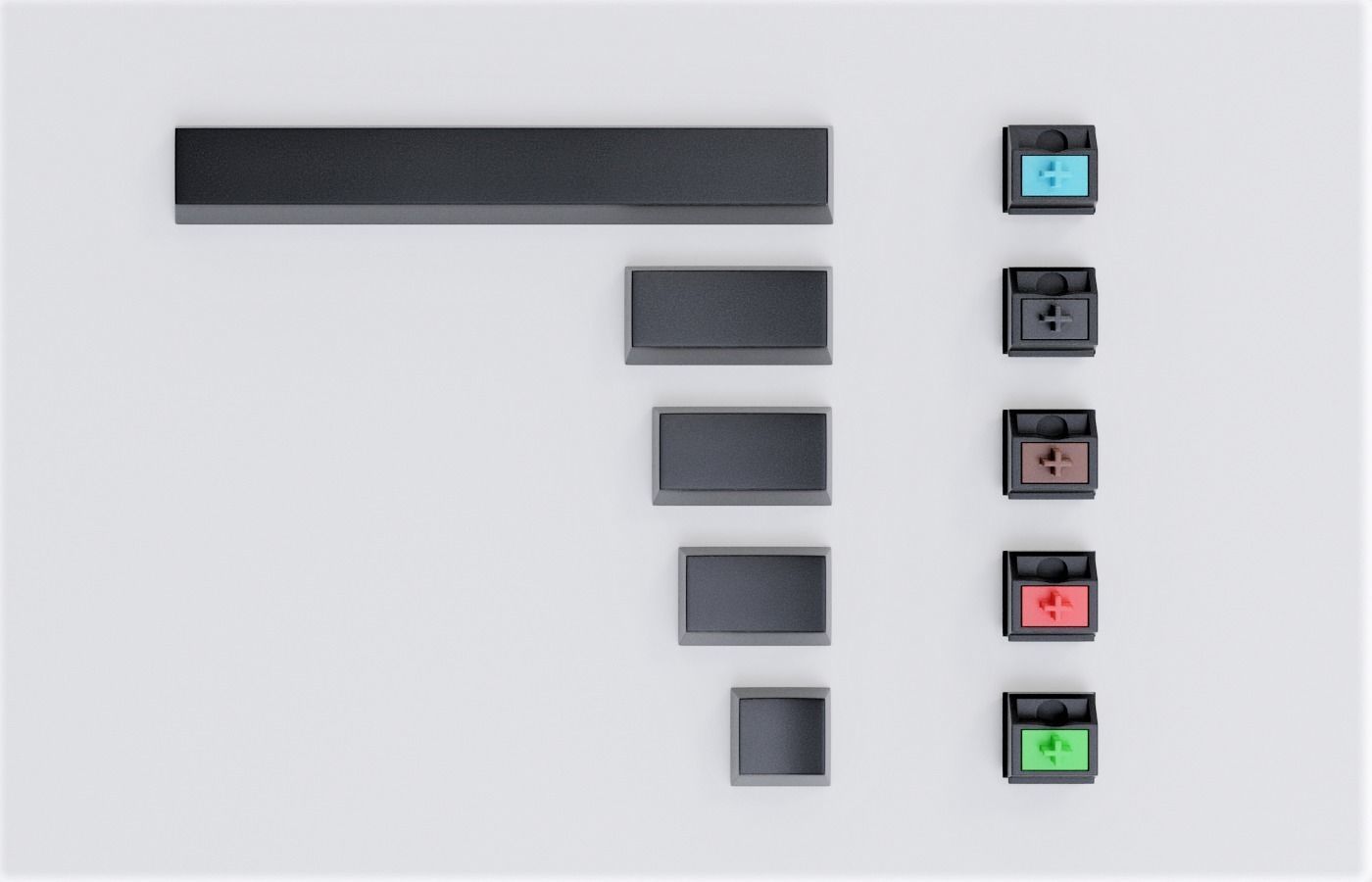 3D model Mechanical Keys for a Keyboard - Keycaps and Switches VR / AR ...