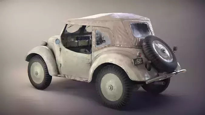 Game-Ready Japanese scout car Type 95 Low-poly 3D model