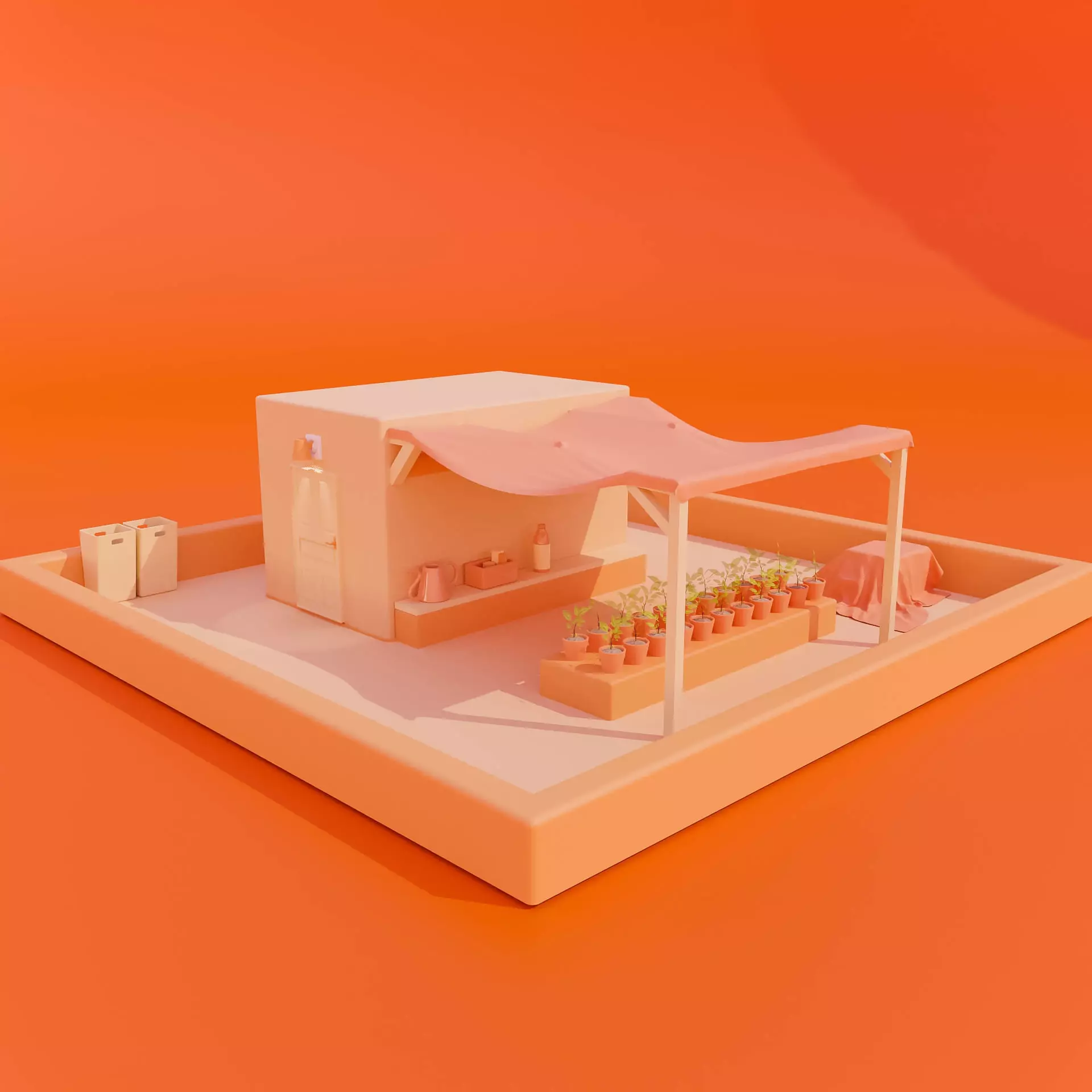rooftop garden Free low-poly 3D model