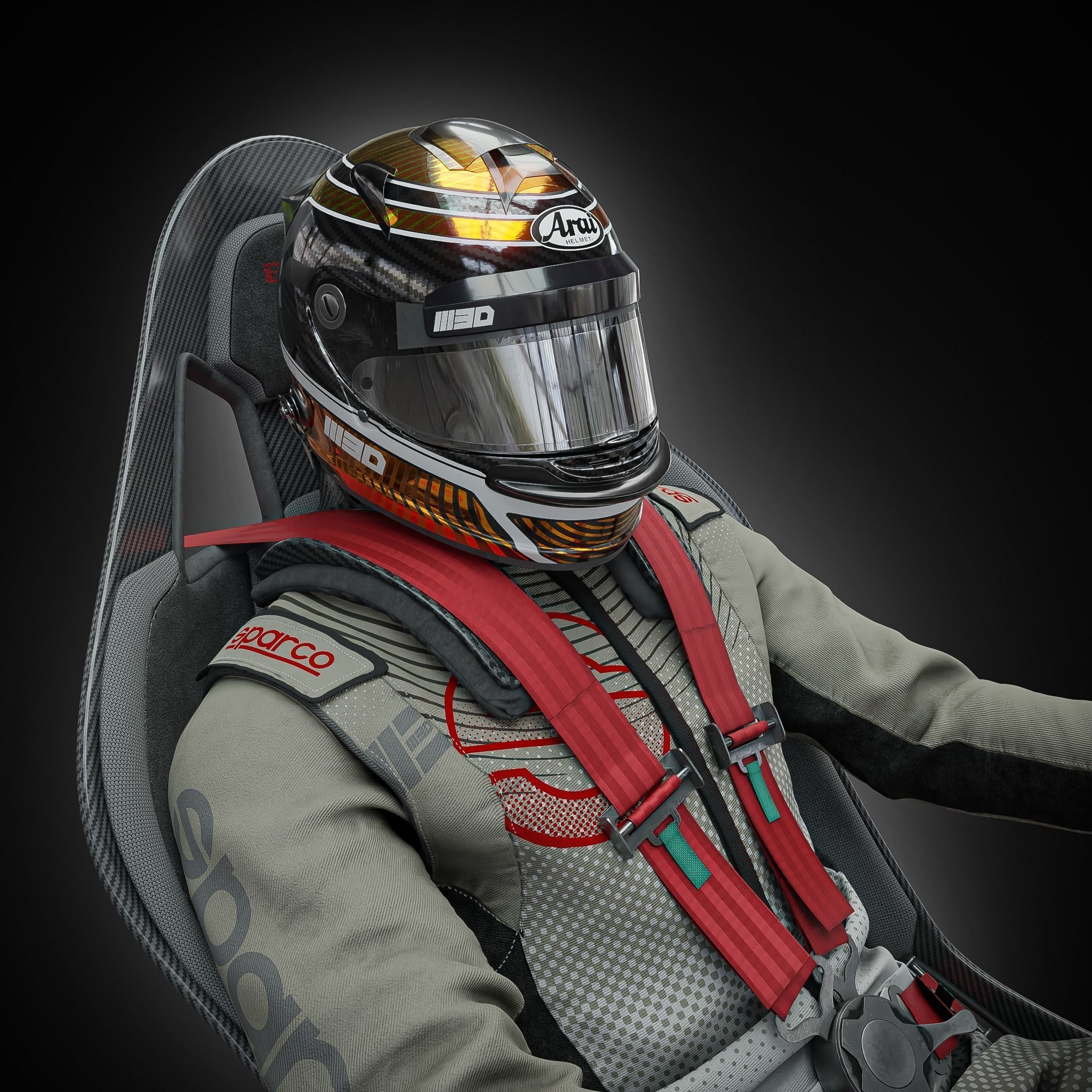 High Quality Race Driver Suit 3D model_2