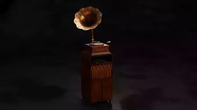Gramophone  antique gramophone 3D model