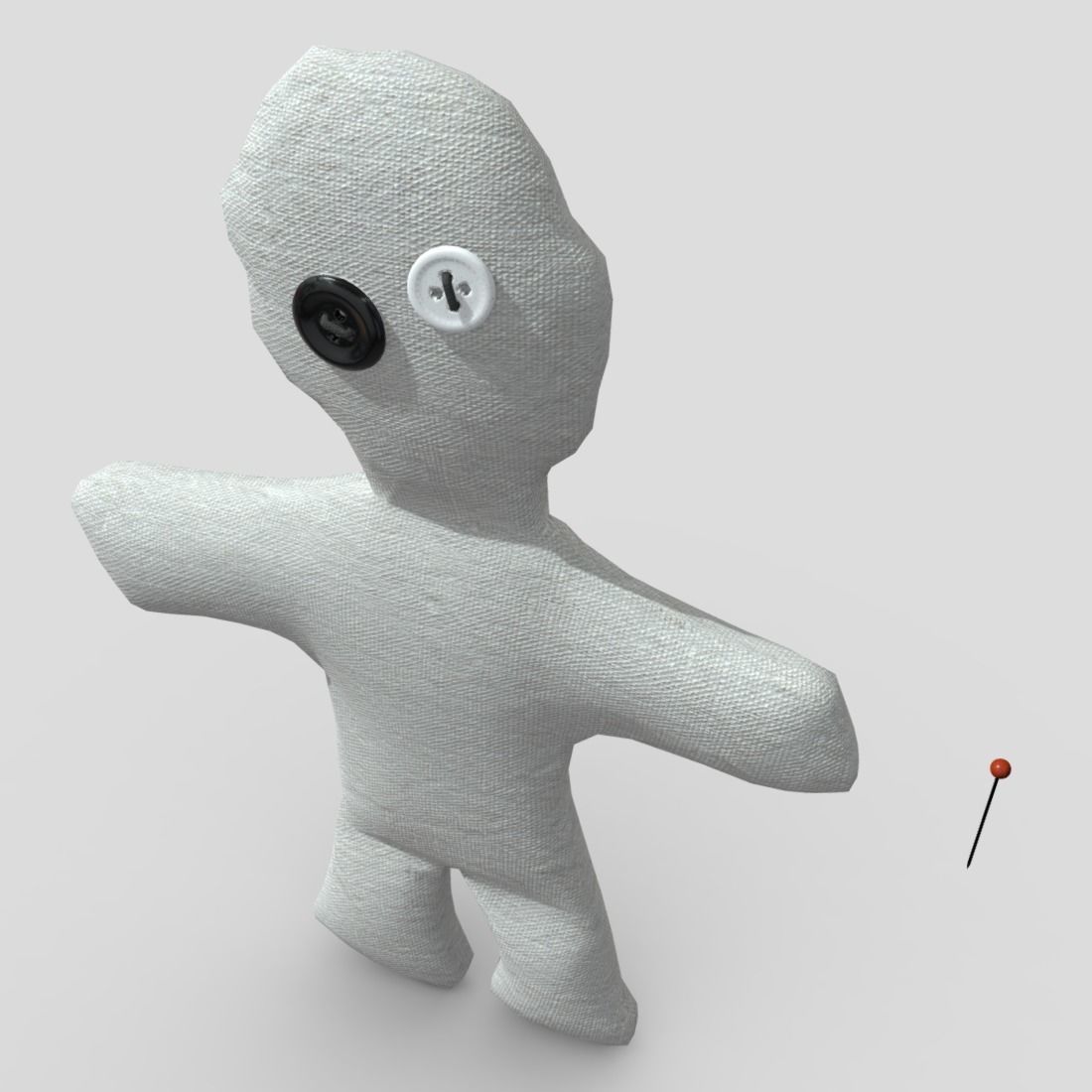 Voodoo Doll Low-poly 3D model_4