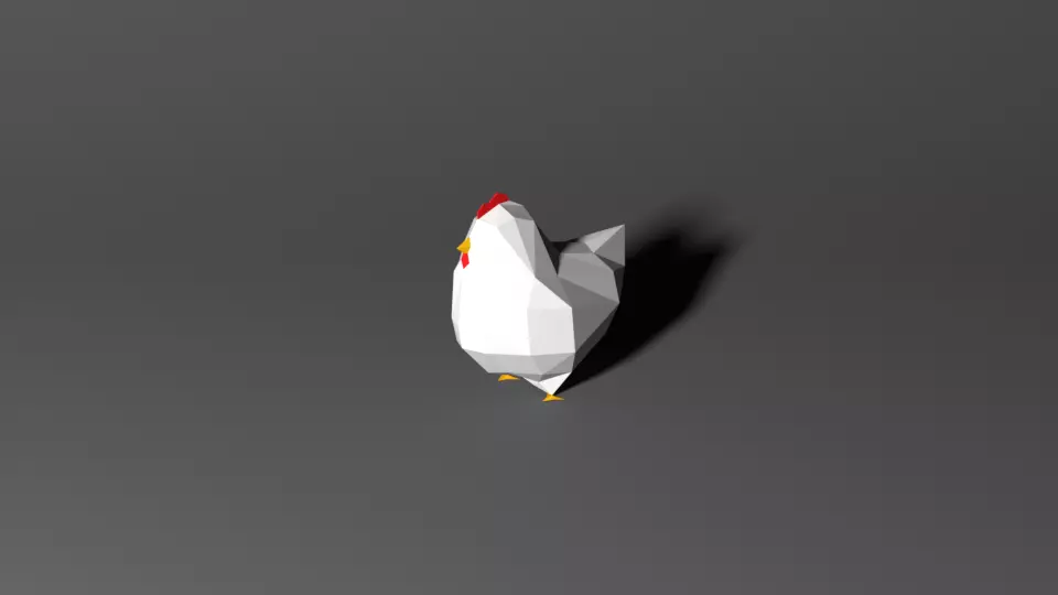 Low Poly Chicken Low-poly 3D model_0