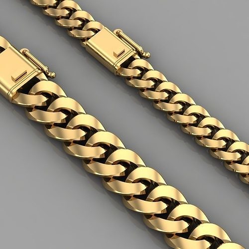 Miami cuban link chain bracelet 0136 3D print model