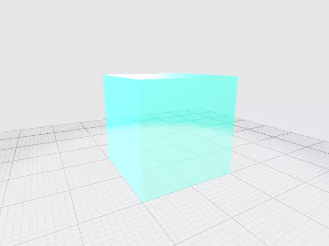 Tranparent aqua colored cube Free 3D model_0