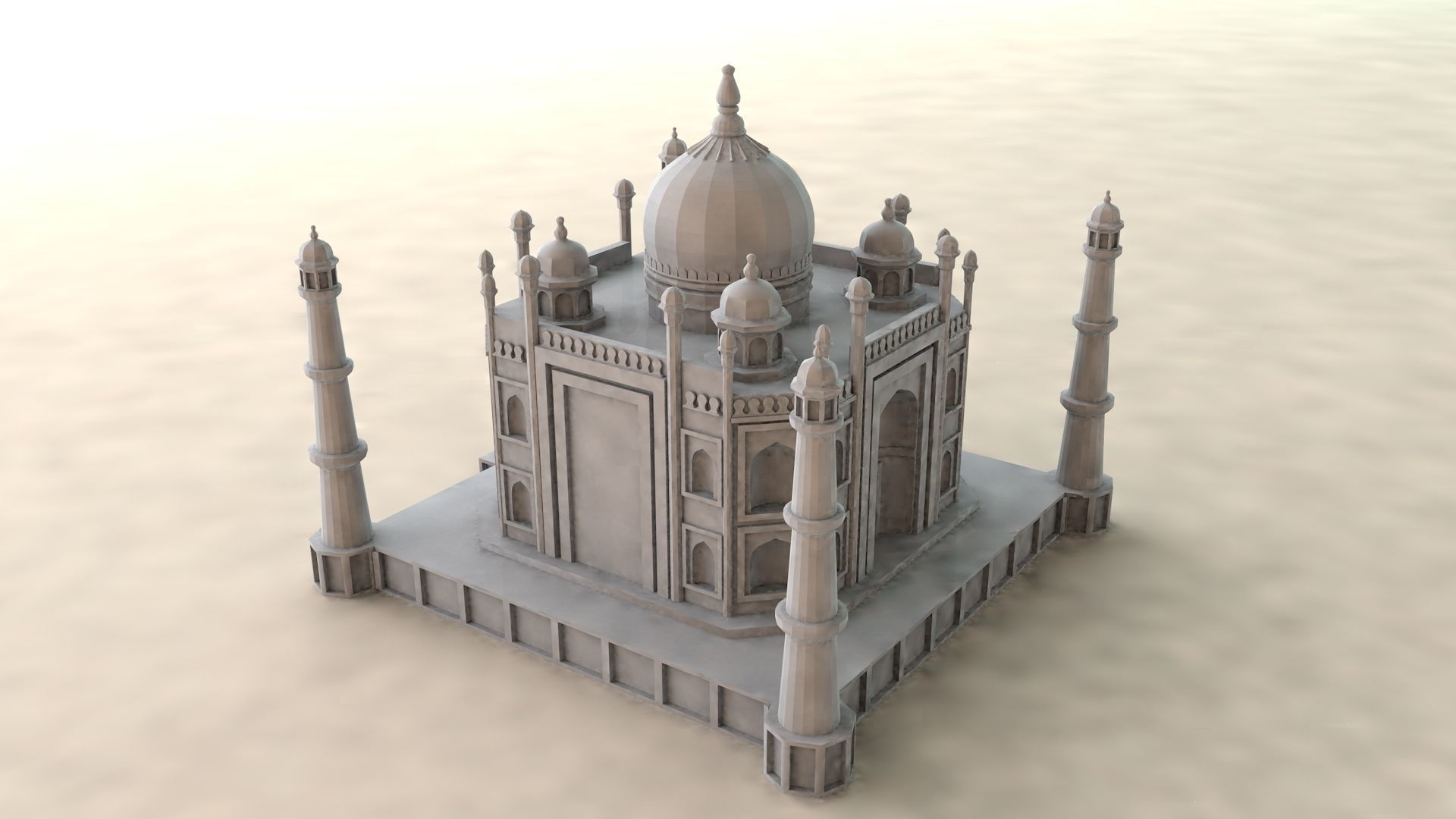 Taj Mahal Low-poly 3D model_4