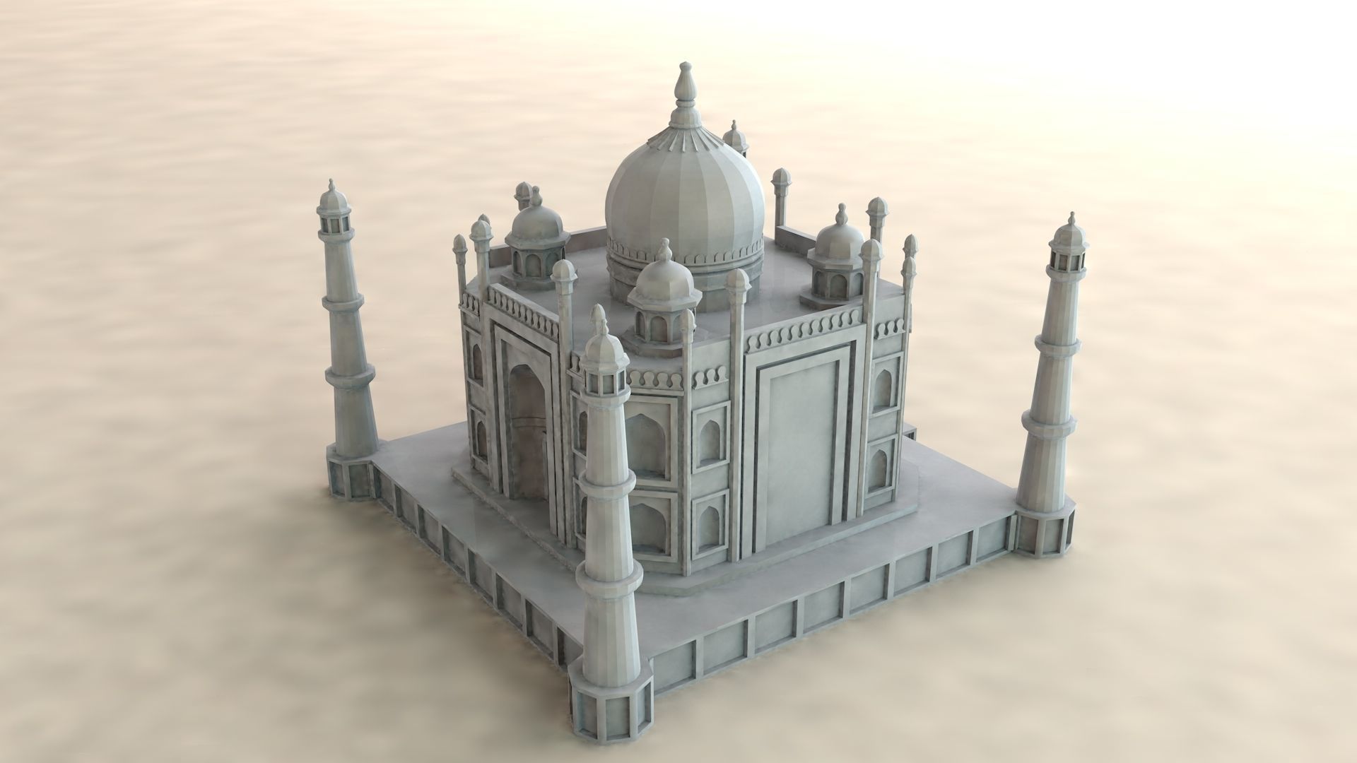 Taj Mahal Low-poly 3D model_5