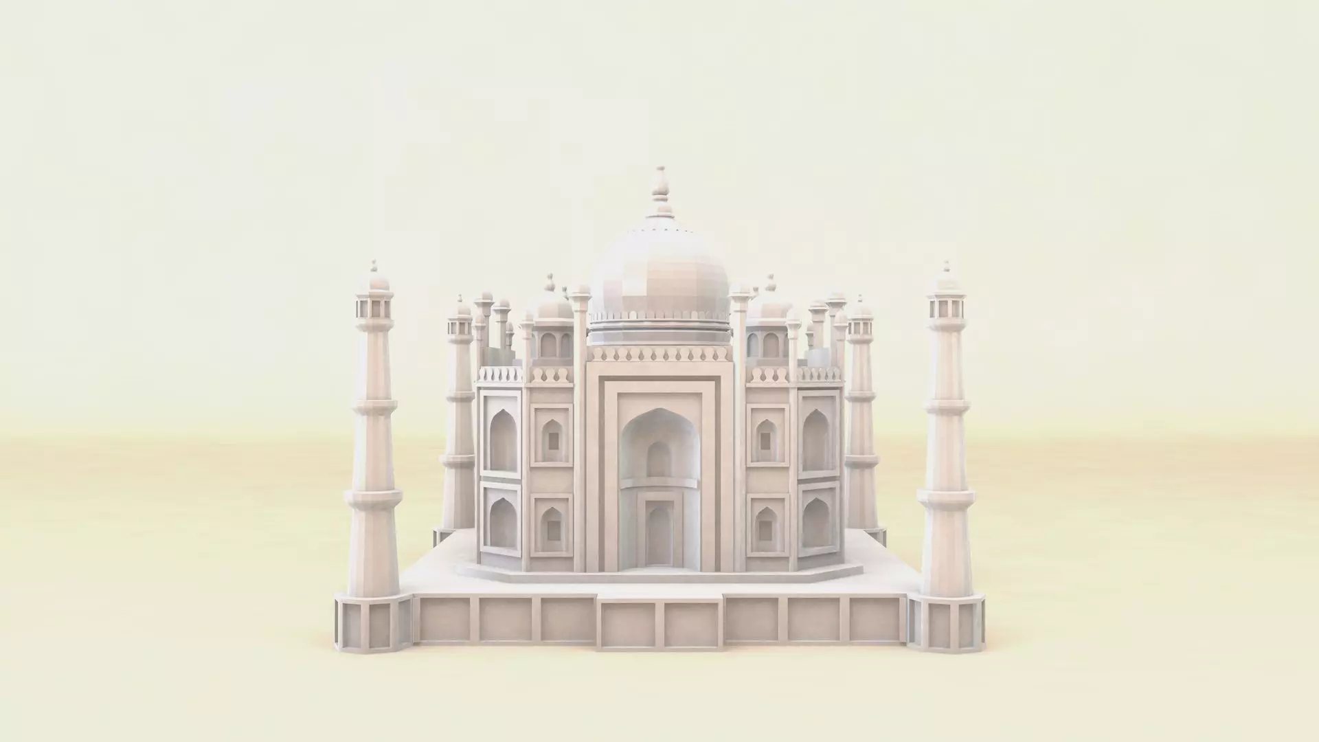 Taj Mahal Low-poly 3D model_0