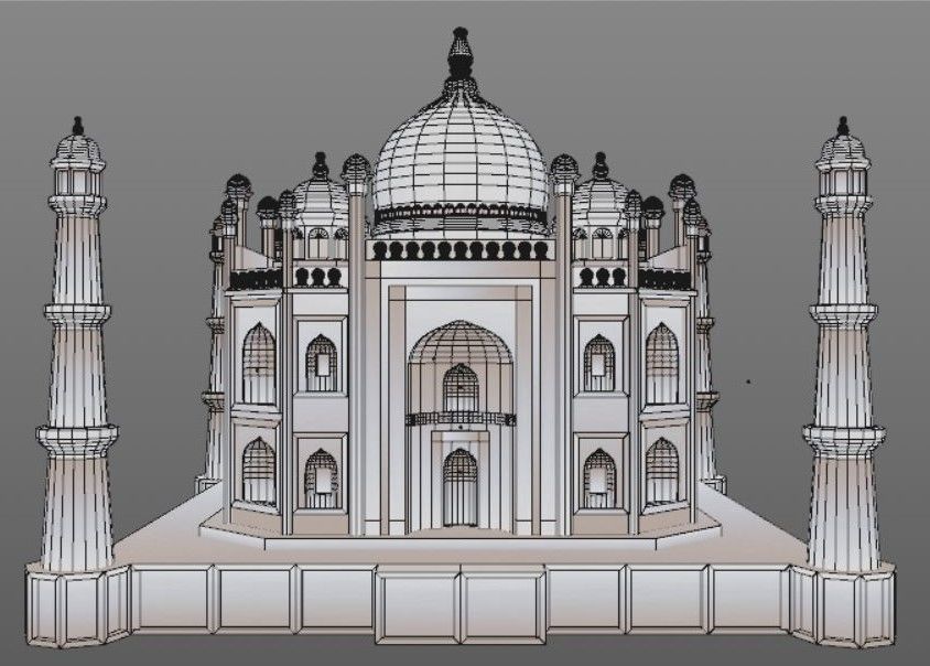 Taj Mahal Low-poly 3D model_7
