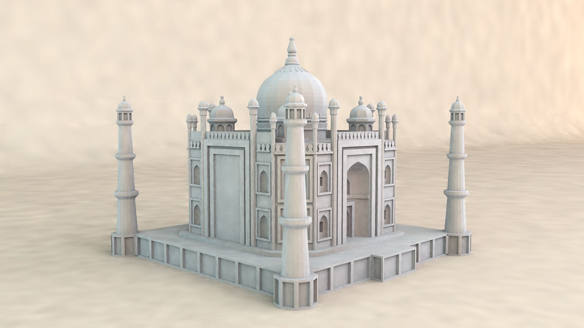 Taj Mahal Low-poly 3D model_3