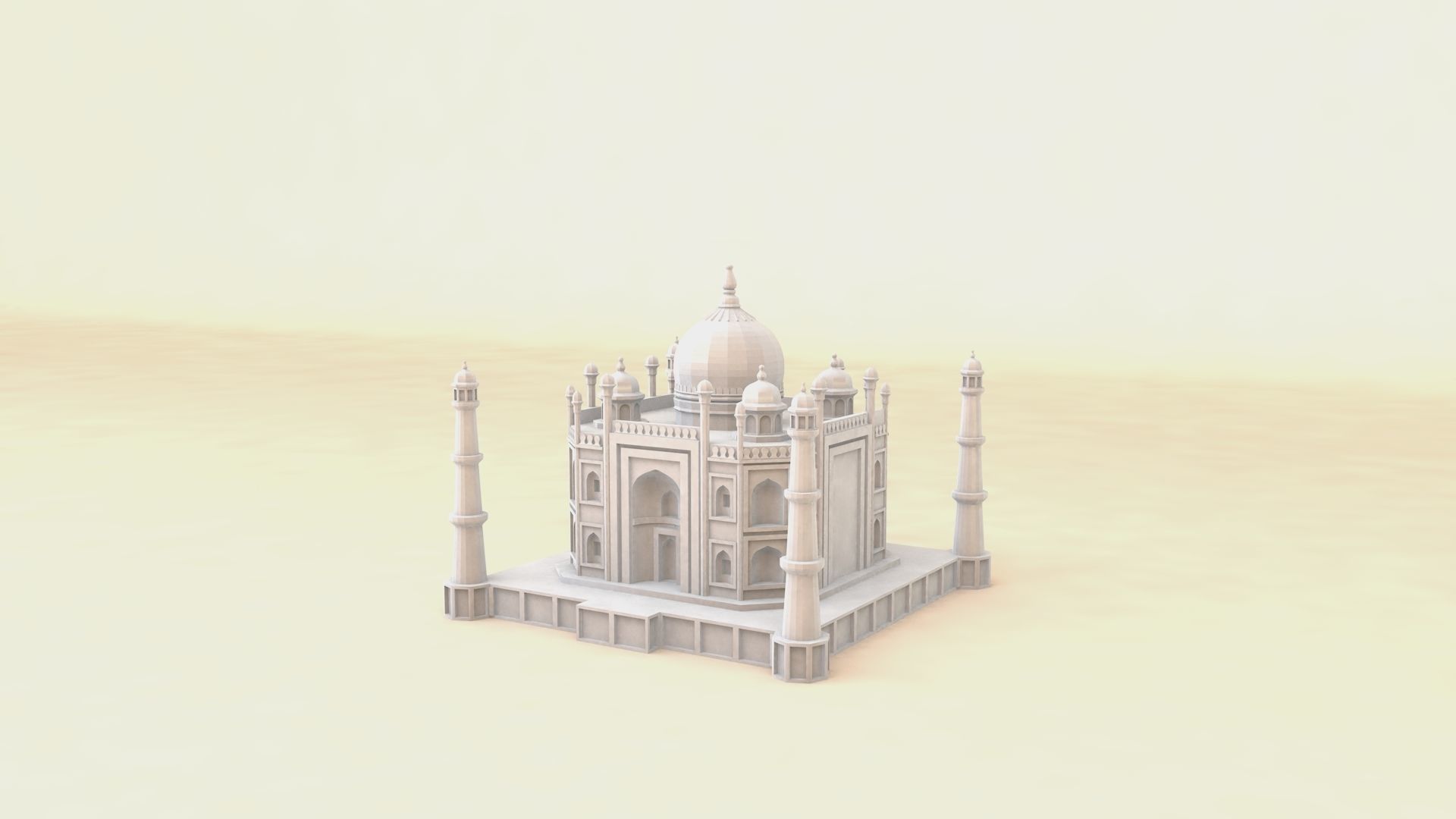 Taj Mahal Low-poly 3D model_6