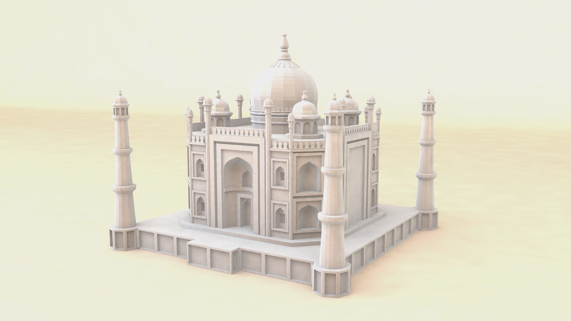 Taj Mahal Low-poly 3D model_2