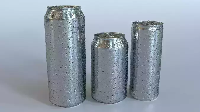 3D Beverage Can Wet - 3DS Max and CORONA RENDER 3D model
