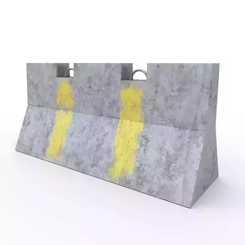 Concrete Barrier - PBR Low-poly 3D model
