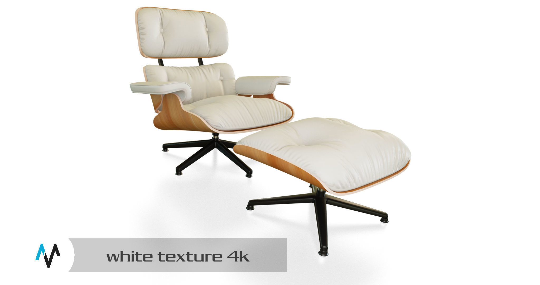 eames lounge chair Low-poly 3D model_4