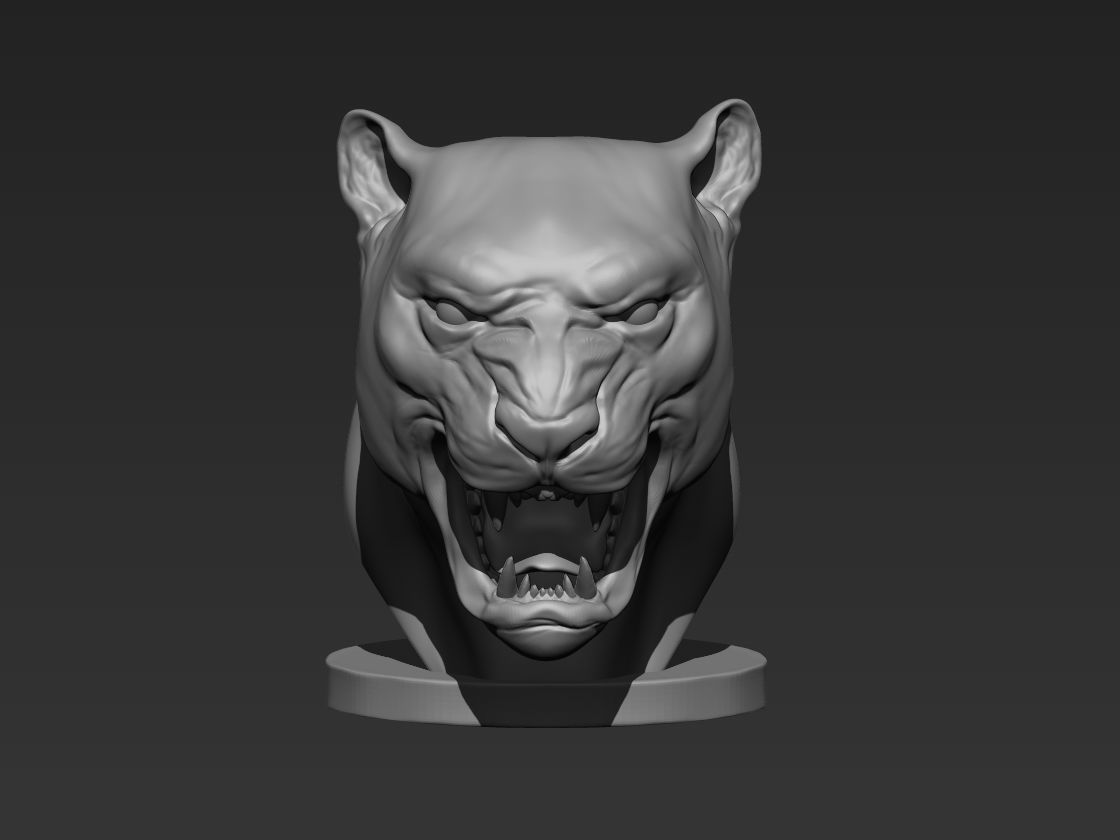 Jaguar Bust 3D print model_4