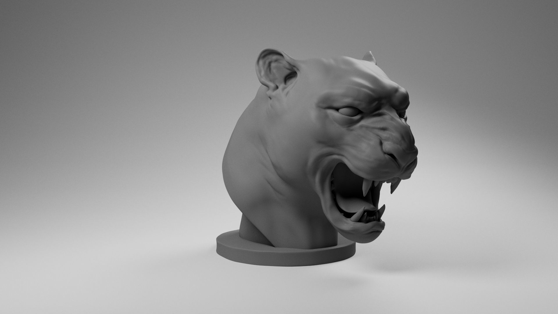 Jaguar Bust 3D print model_13