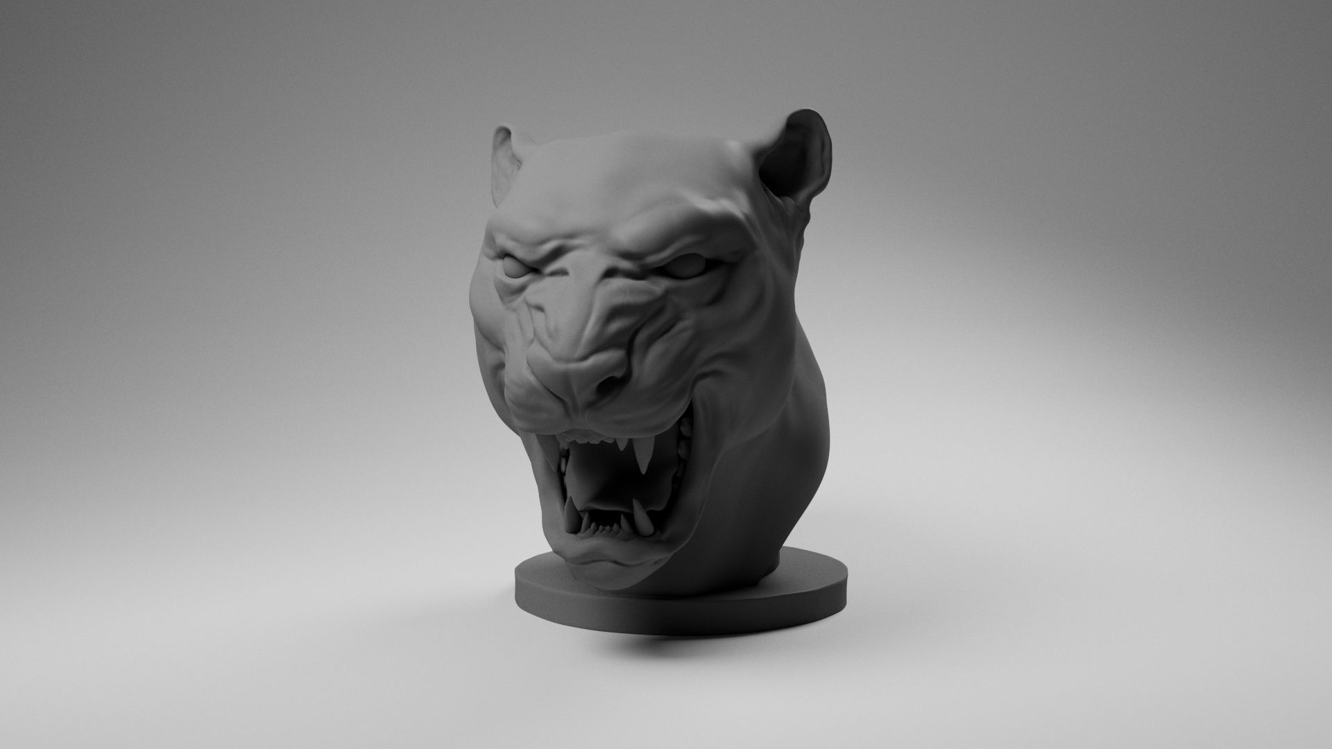 Jaguar Bust 3D print model_19