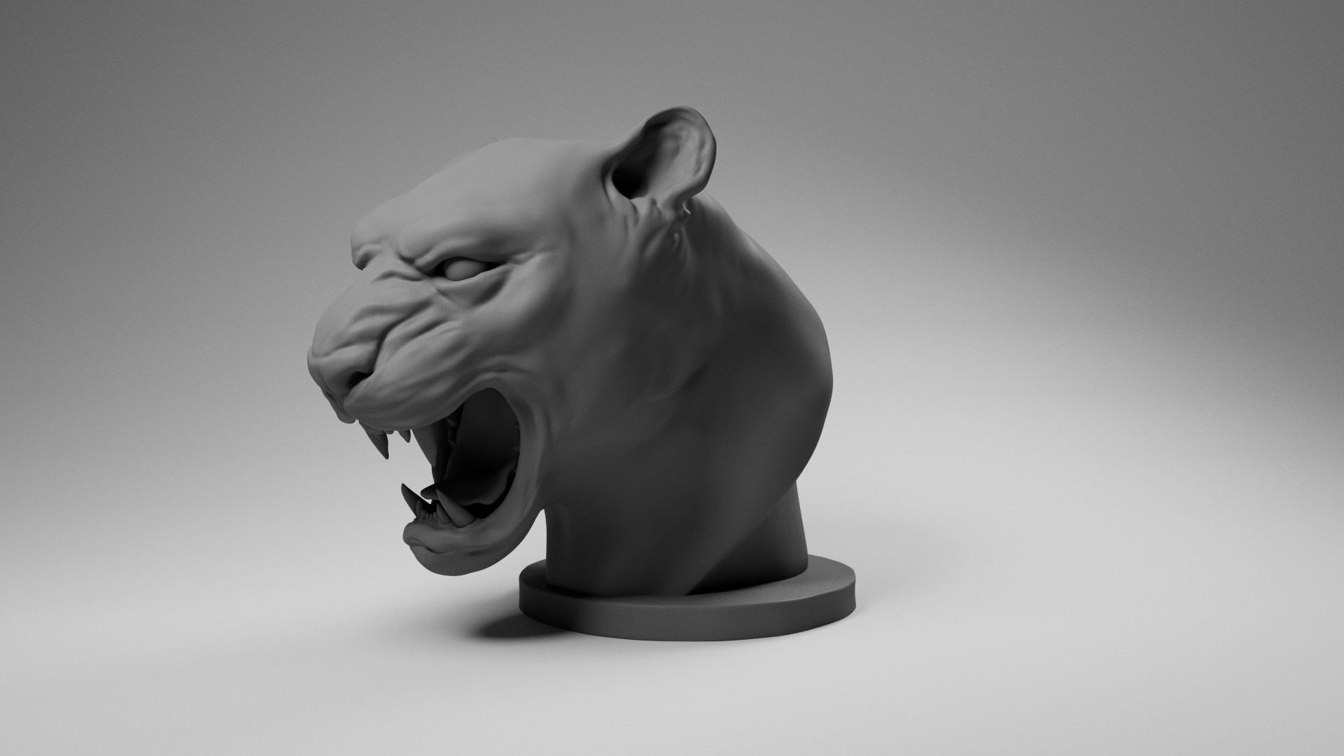 Jaguar Bust 3D print model_18