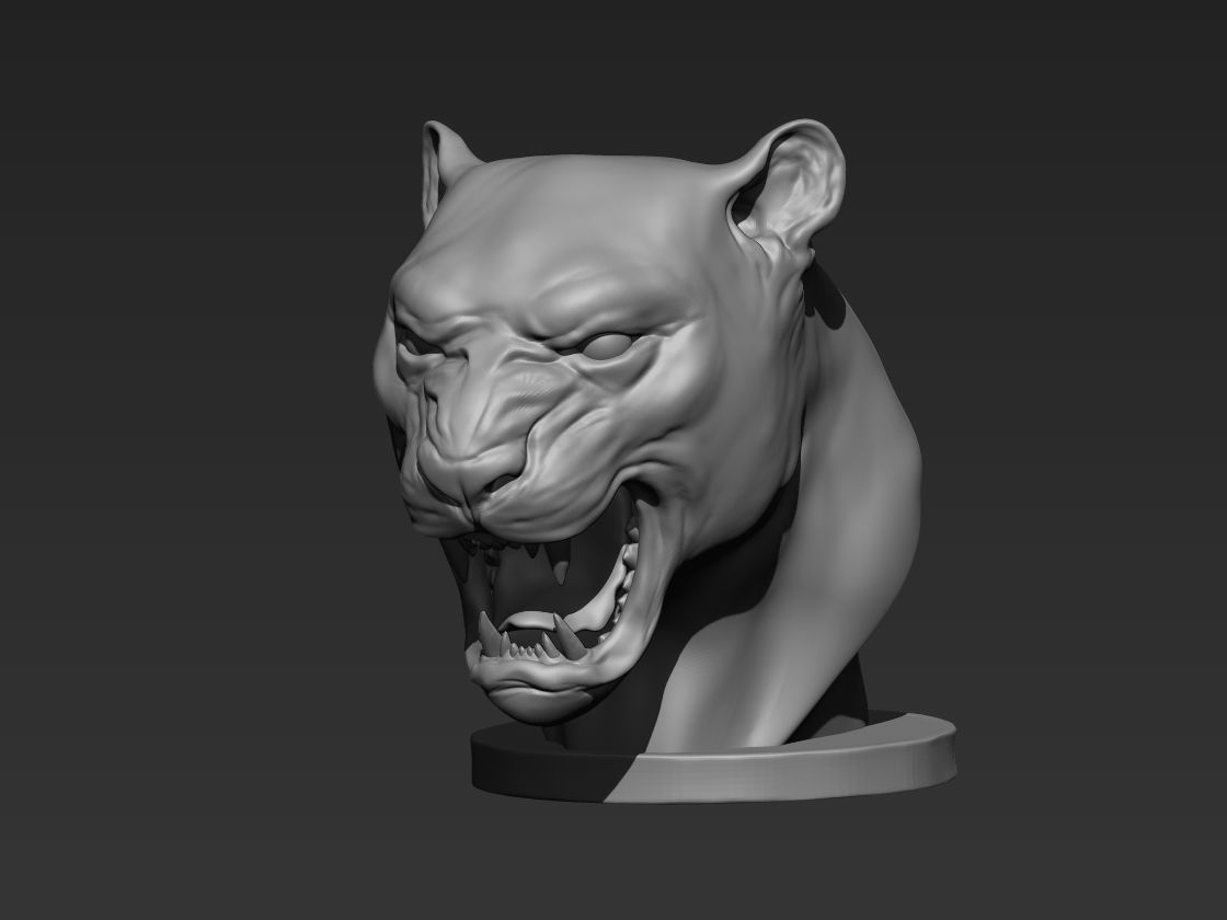 Jaguar Bust 3D print model_8