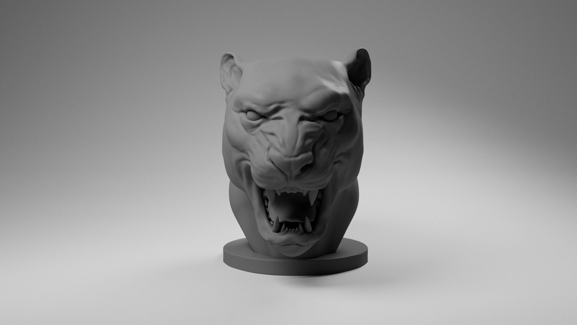 Jaguar Bust 3D print model_12